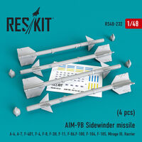 AIM-9B Sidewinder  missile (4 pcs) A-4, A-7, F-4D1, F-4, F-8, F-3H,  F-11, F-86,F-100,  F-104, F-105,  Mirage III, Harrier