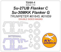 Su-27UB Flanker C / Su-30MKK Flanker G (TRUMPETER #01645, #01659) - Double sided + wheels masks - Image 1